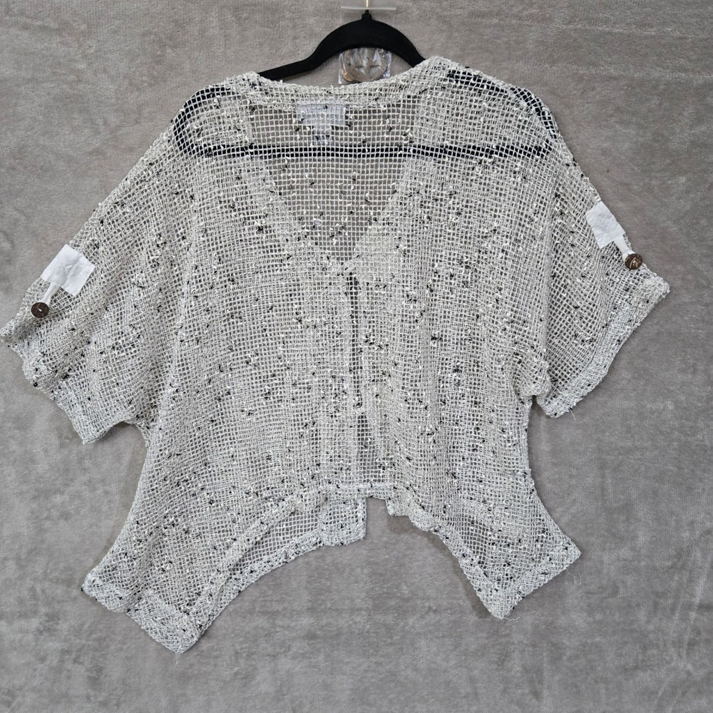 Serengeti Open Knit Cardigan XL Neutral Boho Coastal Layer Top Lagenlook Resort - Picture 2 of 6